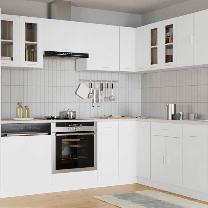 NGM - NEUF Caisson haut cuisine Blanc - Vitrine suspendue Lyon Blanc 60x31x60cm - Bois dingénierie 207 845512216440