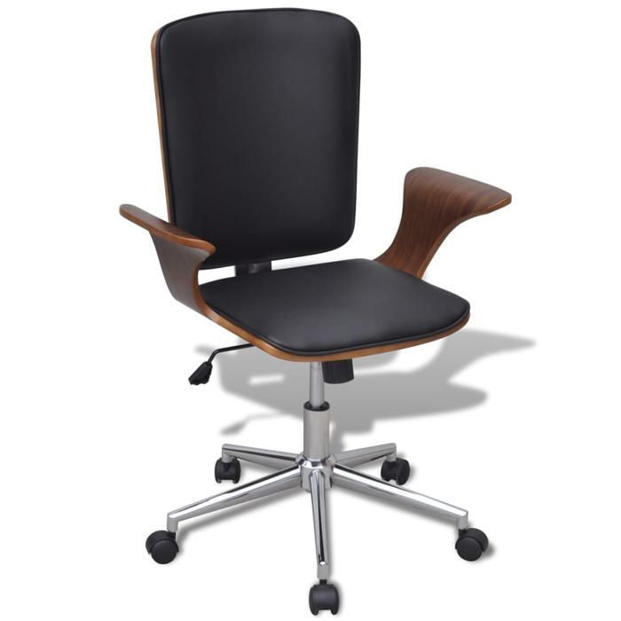 Chaise de bureau Bois courbé avec tapisserie en similicuir - Cadre durable - design élégant(1385)