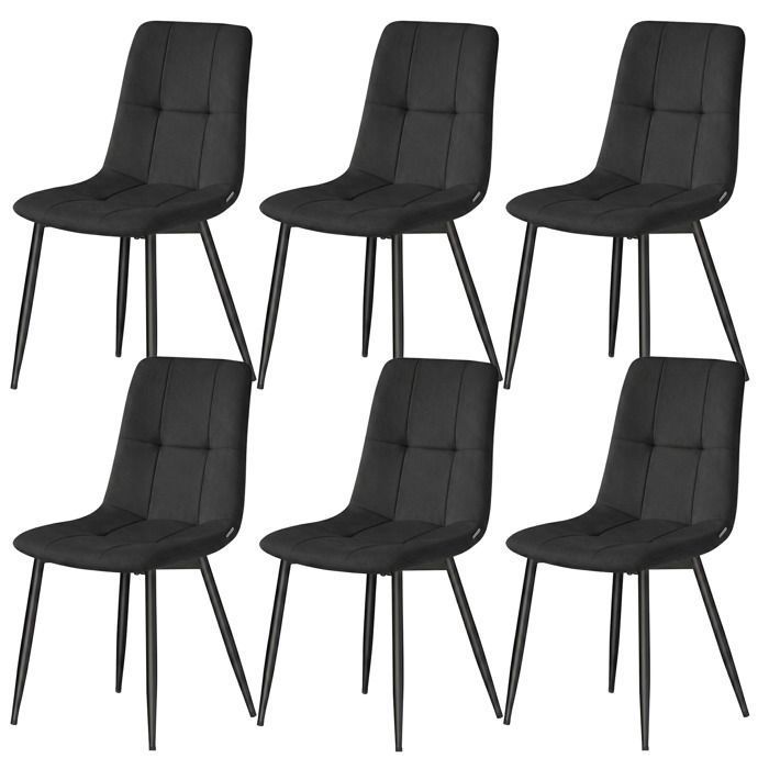 Chaises de Salle à Manger et Chaises de Cuisine Ensemble en Velours Confortable 43 x 51 x 82 cm Noir Chaises de Salle à Manger et Chaises de Cuisine Ensemble en Velours Confortable 43 x 51 x 82 cm Noir