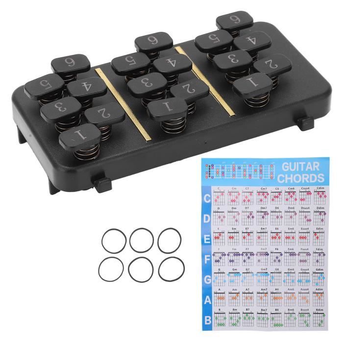 Aide-Accords Guitare Pour Débutants - Apprentissage Sans Douleur, Accessoire Essential Noir