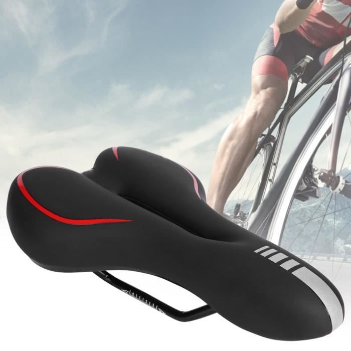 Selle De Vélo Sans Nez 2 Places – PU/PVC, Largeur Réglable 21.9-24.6cm, Ergonomique, Ventilée, Pour VTT/route/électrique