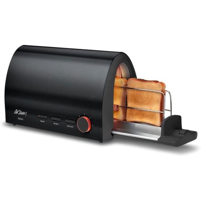 Arzum AR232B GrillePain en Aluminium Noir 38,2 x 23,8 x 18,2 cm