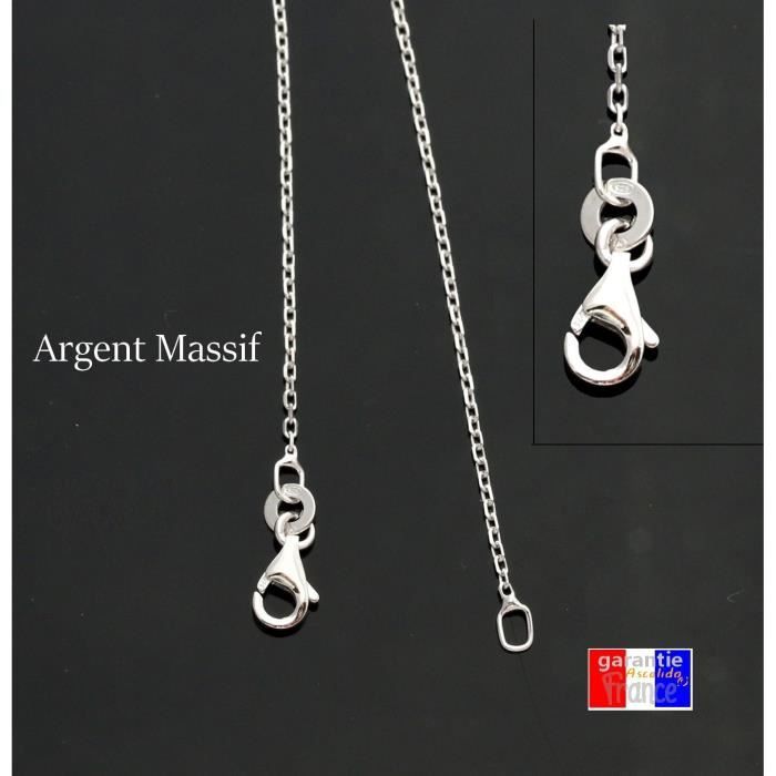 Cha Nette Avec Pendentif Argent Zircone Rhodie 42 Cm O12 Mm 567527 main image 1
