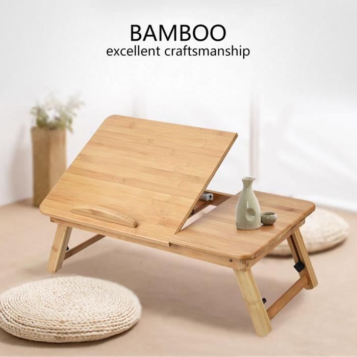 Support D Ordinateur Portable En Bois Pliable Bambou Compulaptop Tableau De Bureau De Canape Lit Reglable 50 30 Tam Prix Pas Cher Cdiscount