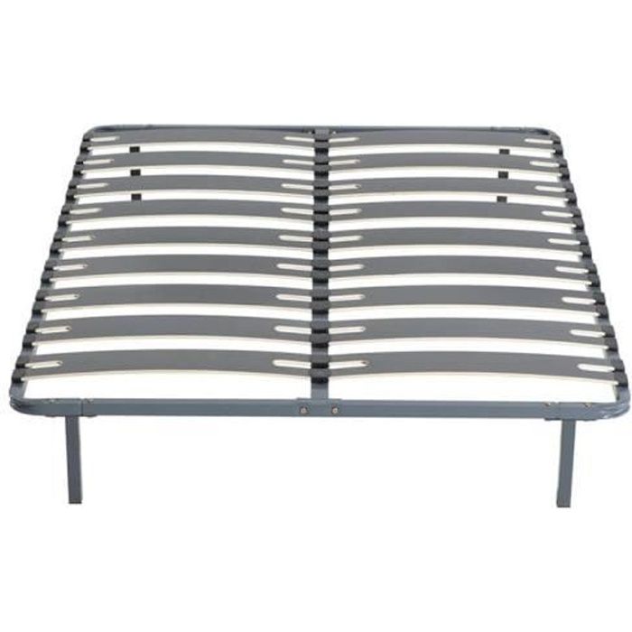 Sommier ‡ Lattes Ergo - Noir - 160 x 200 cm - 18 Lattes - 2 Places