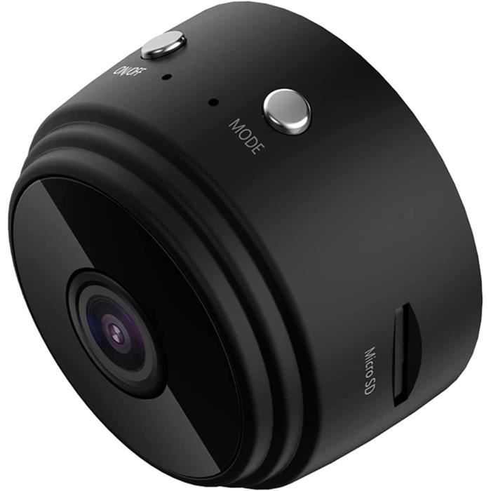 Mini caméra Espion cachée 1080p Full HD magnétique WiFi Noir avec