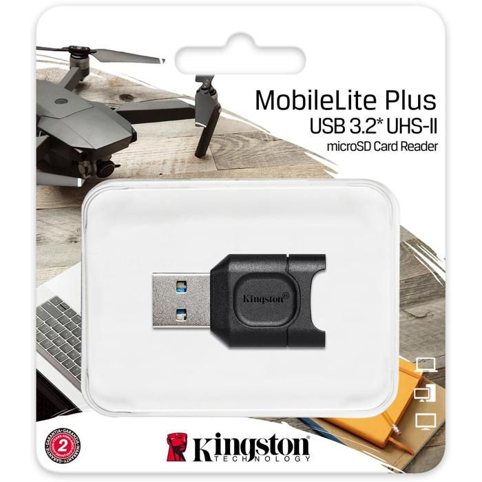 Lecteur de carte – KINGSTON – MobileLite Plus – UHS-II – microSDHC/SDXC – Compatible avec UHS-II