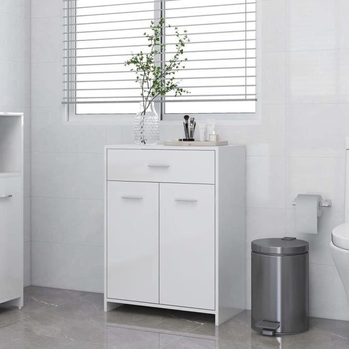 Meuble sous-lavabo en bois blanc pour salle de bain - WALDO |ID Market