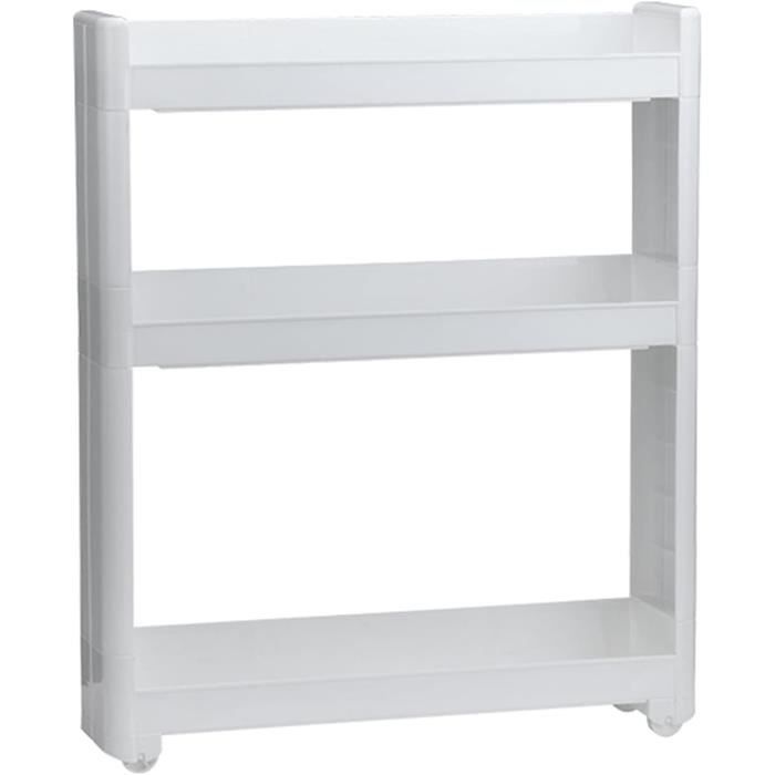 vidaXL Chariot de rangement Étroit 4 étagères Noir Bois