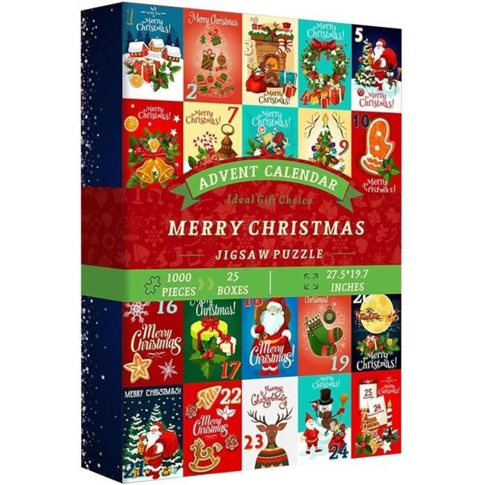 Calendrier De L'avent 2024 Petshop Calendrier De L'Avent Puzzle 2025 - 1008 Pièces - Cheminée De Noël - 24 Jours De Jeu En Famille Activité Famille Noël