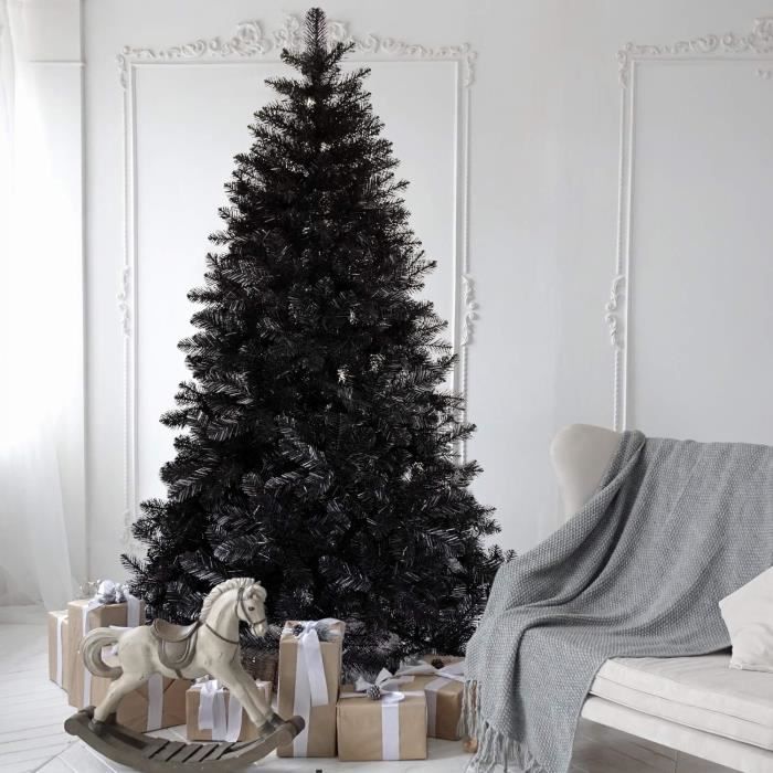 Sapin De Noël Artificiel Noir Sapin De Noel Retractable De