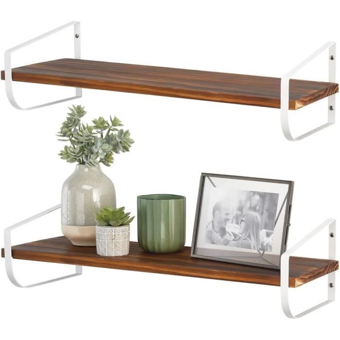 U00c9tagu00e8re Flottante D'angle Montu00e9e Sur Le Mur U00c9tagu00e8res En Bois Avec Bord Rond Support De Chariot Pour Chambre U00e0 Coucher Cuisine B[763] - Maison