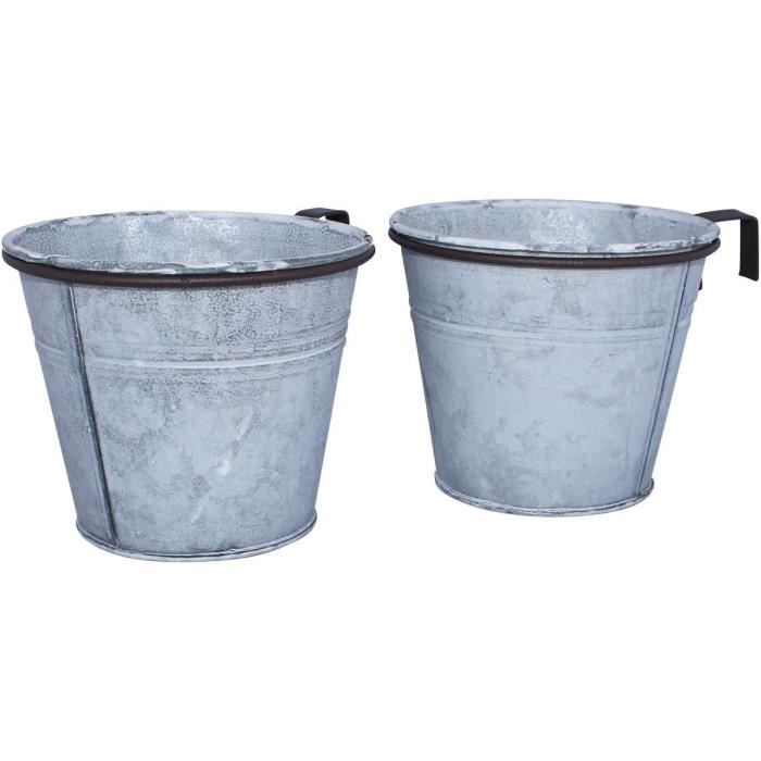 Pot De Fleurs Rond Ovale En Acier Galvanisé Galvanisé 49 Cm