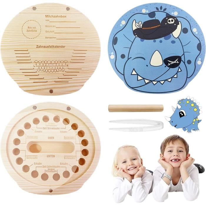 Boîte à Dents De Lait En Bois - Avec Pince Et Vitre - Souvenir Enfant Personnalisable - Cadeau Naissance