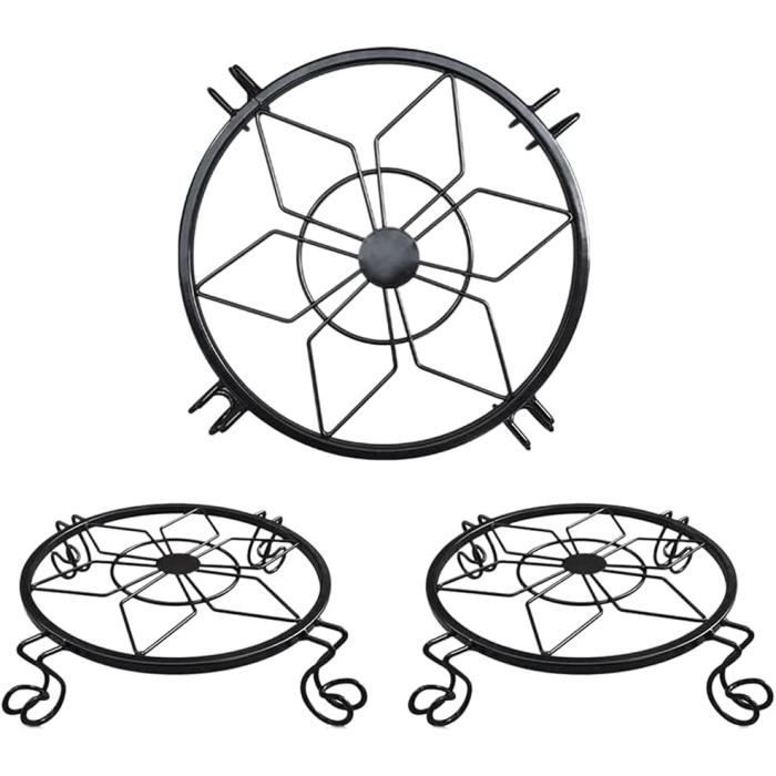 Support De Pot De Fleurs En Fer Forgé Blanc - Style Européen Pour Intérieur Et Balcon, Dimensions 23x23x21 Cm