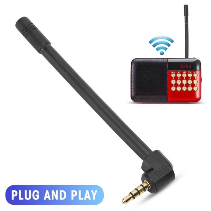 Antenne radio FM externe pour mini haut-parleur 3,5 mm connecteur audio  extérieur à angle droit - réglage antenne, avis et prix pas cher - Cdiscount
