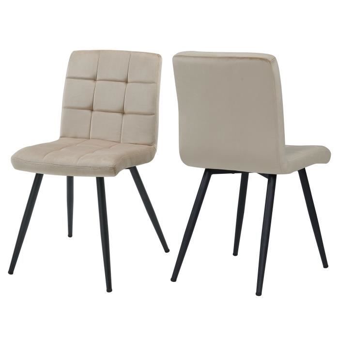 Couleur:Vert Bleu matière:Velours DUHOME 2X Chaise Salle à Manger Chaise rembourrée Design Retro avec Pieds en métal doré 8108B