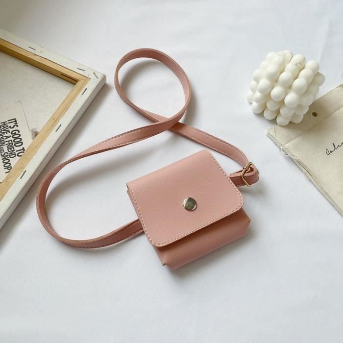 Pink Sac banane en cuir pour enfants joli sac noir pour gar ons