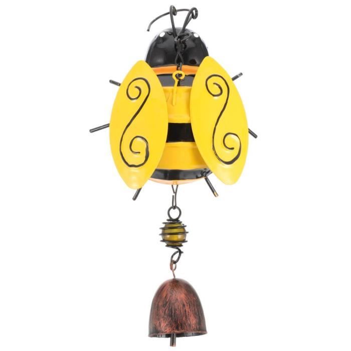 Décoration Murale Abeille En Fer Forgé - 19x13cm - Ailes Vertes - Pour Jardin, Clôture, Intérieur