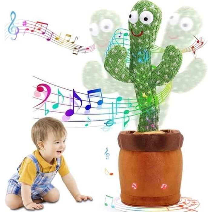 Cactus Qui Danse, Jouet en Peluche Cactus, Cactus Qui Danse et répète, Jouet en Peluche pour Enfants, Apprendre à Parler et à Danser