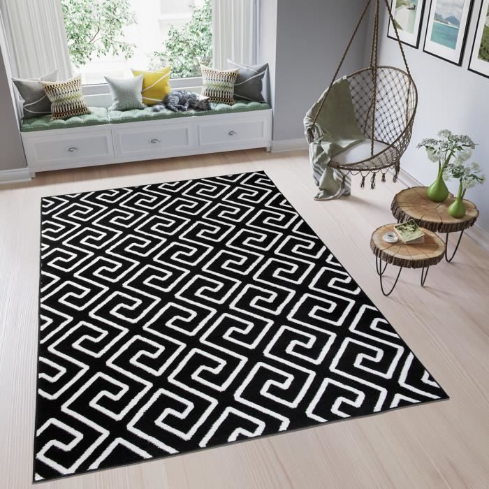 Moderne tapis "flash" géométrique marocain treillis noir cheap area rugs tapis 