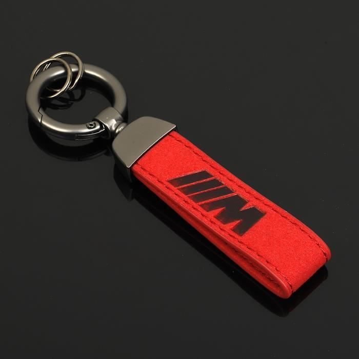 M LOGO Porte-clés anneau noir pistolet en daim rouge pour BMW X3
