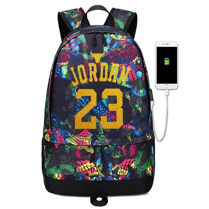 Lorh's store Basketball Player Jordan Ball Storage Sac à dos Équipement de  sport Multifonctionnel étudiant Cartable Hommes Femmes