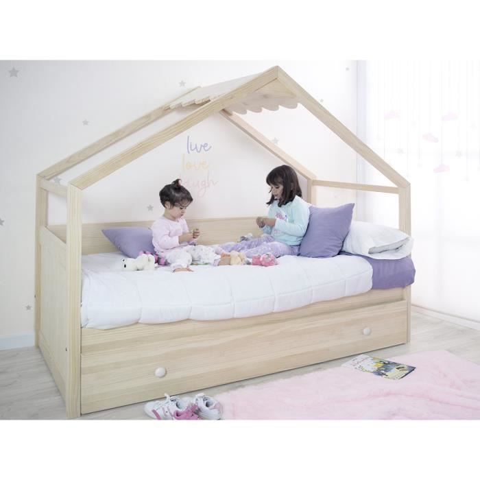 Lit cabane gigogne 90x190 Outlet