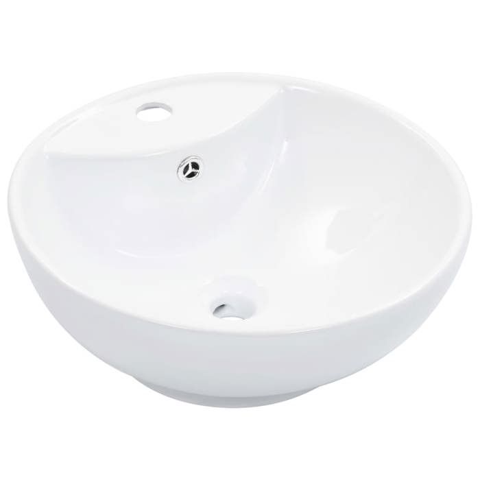vidaXL Lavabo avec trop plein rond 46 5x18 cm