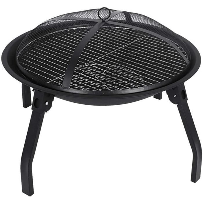 Brasero de Jardin, Cheminée avec Grill, Brasier Extérieur, Barbecue à