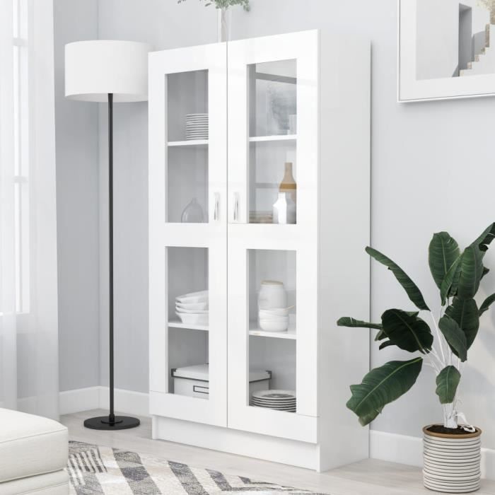 Armoire à vitrine Blanc 825x305x150 cm Aggloméré