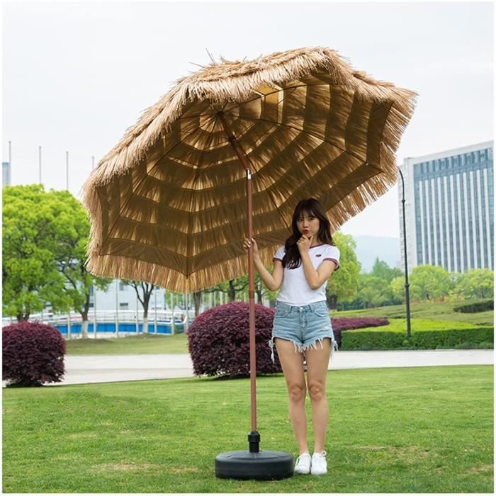 Parasol Exotique Paille, 8 CôTes Robustes Parasol Hawaii Offset