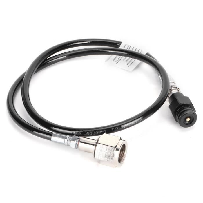 Tuyau Adaptateur Transfert Argon - 90 Cm, Filetage G 5/8, Pour Remplissage Bouteilles, Robuste Acier Inox, Manomètre 2000 Psi