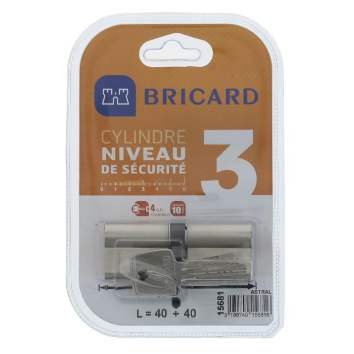 Cylindre Bricard Astral Allegion 3 - 40x40, Neuf, Fabrication Française, 117158