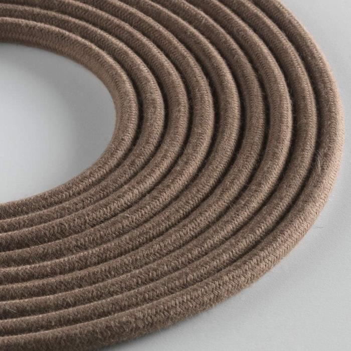 Creative-Cables, Câble électrique Recouvert En Tissu, 3 X 0,75 Mm², 1 M Gold Rm05 Rond Effet Soie 84332480