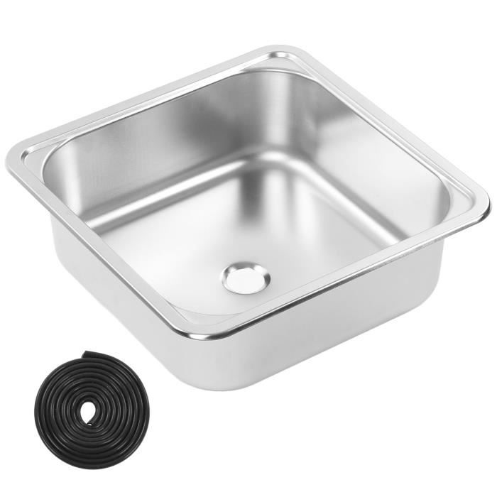 Miuxe Évier De Cuisine pour Camping-Car, Lavabo À Main en Acier Inoxydable avec Robinet d'eau Froide, Lavabo De Salle De Bain Mural pour Camping-Car, Bateau, Remorque, Caravane