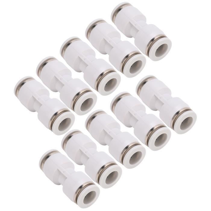 Lot De 20 Connecteurs Pneumatiques PU10 - Droit - 10mm OD - Déconnexion Rapide - Pour Tuyaux Polyuréthane