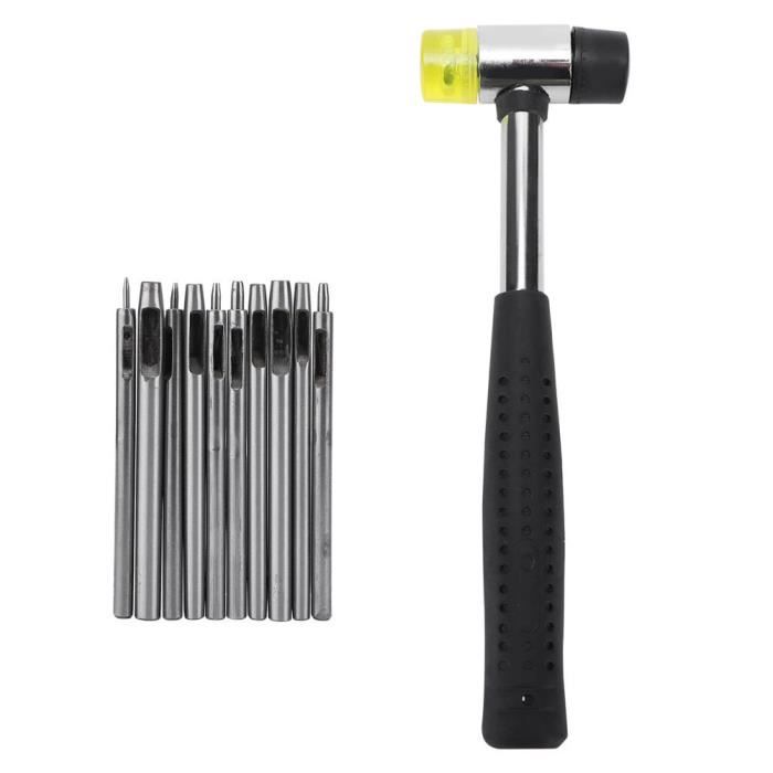 Emporte Pièce à Frapper Lot De 10 Poinçons Creux En Acier Pour Cuir, Outil Robuste Pour Trous Ronds Pour Montres Joints De Ceinture En Tissu Avec Sac De Rangement 94519966 Emporte Piece Cuir