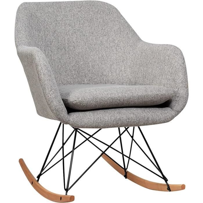 fauteuil à bascule relax ergonomique rembourée d'epogne souple - costway - gris