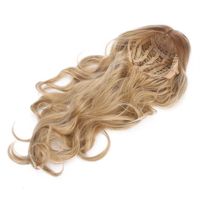 Perruque Longue Synthétique Rose Ondulée Avec Frange - Cosplay/Déguisement - Taille Bonnet Moyen +4