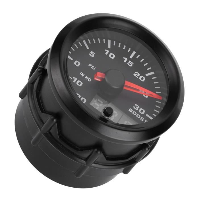 Jauge Turbo 52mm - Mesure Pression -1 à 2 Bar - Éclairage Blanc Et Rouge - Pour Voiture 12V - 10