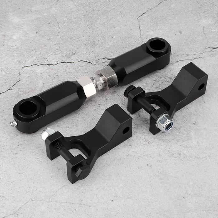 Kit De Biellettes D'abaissement Moto En Alliage Aluminium Noir - Réglable - Pour Cruisers Et Sportives - Améliore Stabilité Et Confort