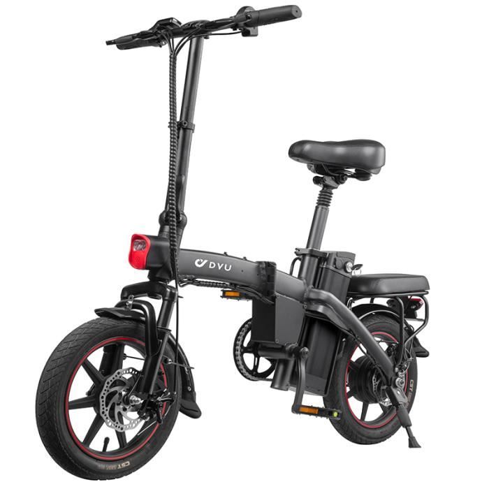 Vélo Électrique DYU A5, 350W Moteur Vitesse Max 25km-h 36V 7.5Ah 70km Max Range Croisière Automatique noir