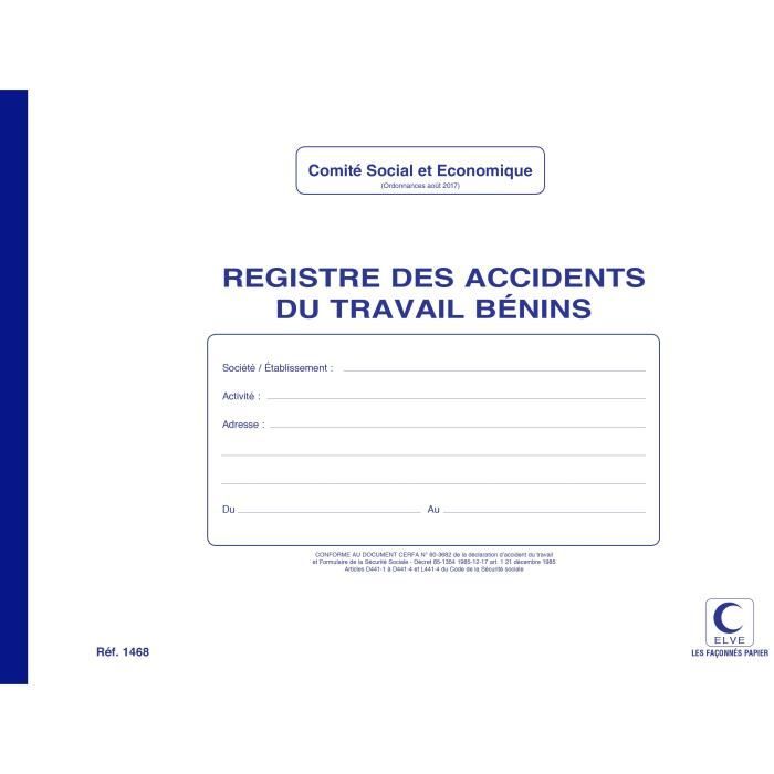 Registre Des Accidents Du Travail Benins Elve A4 20 Pages Achat Vente Registre Professionnel Registre Des Accidents Du Cdiscount Registre Des Accidents Du Travail Benins Elve A4 20 Pages Achat Vente Registre Professionnel Registre Des Accidents Du Cdiscount