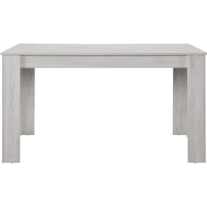 table de salle à manger robuste nora, chêne blanc, 140 x 90cm