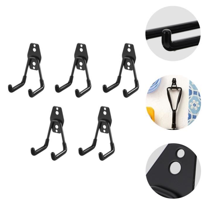 2 Crochets De Garage Muraux/plafond - Pour Ranger Vélo, échelle, Outils - Acier Galvanisé Avec Vis Et Chevilles Incluses - 3