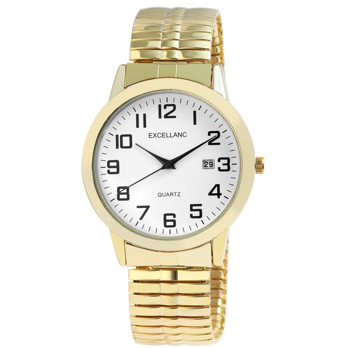 Montre - EXCELLANC - Excellanc Homme Doré Métal - 40 mm - Quartz - Bracelet acier extensible doré