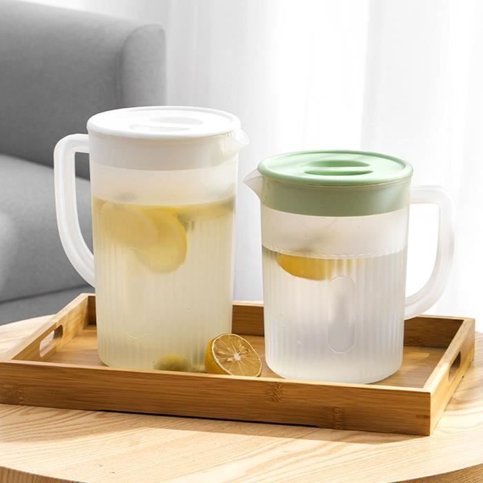 Pichet En Plastique De Grande Capacité Avec Couvercle, 2,7 L De Jus Ou Lait, Carafe Froide Et Pichet à Thé Glacé, Carafe à Eau Simple Et Tendance Pour Les Besoins Quotidiens à La Maison