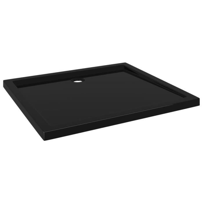 Receveur de douche - GAROSA - Rectangulaire - ABS Noir - 80x90 cm - Seuil bas