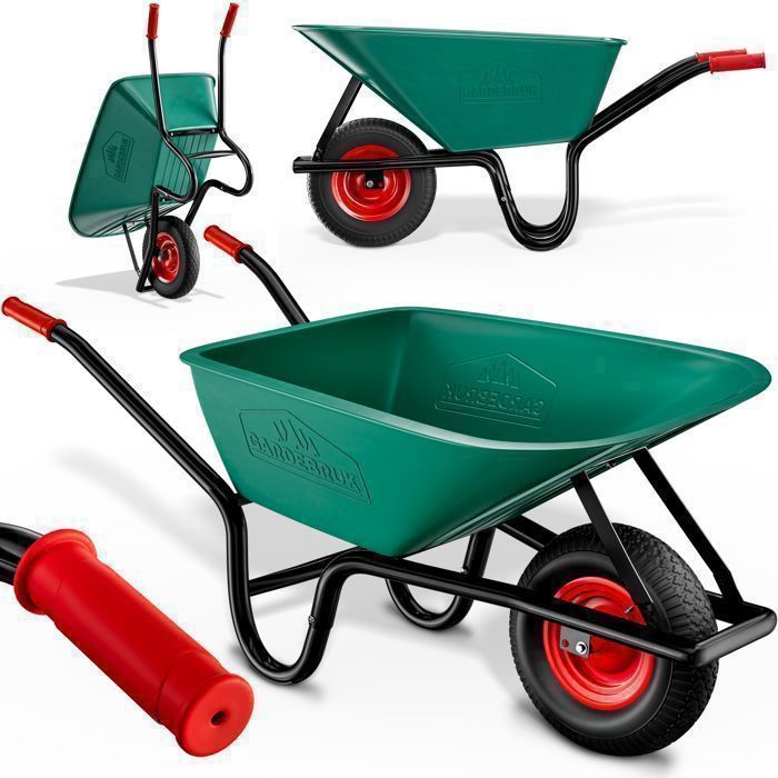 GARDEBRUK® Brouette 100L max. 250kg brouette jardin brouette de chantier